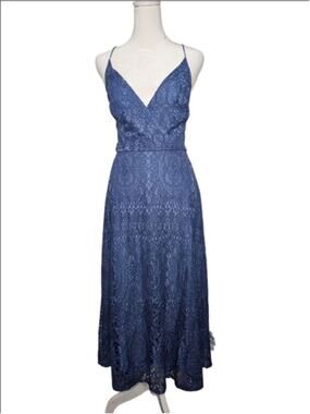 ASOS Design Blue Lace Up Midi Dress Size 6